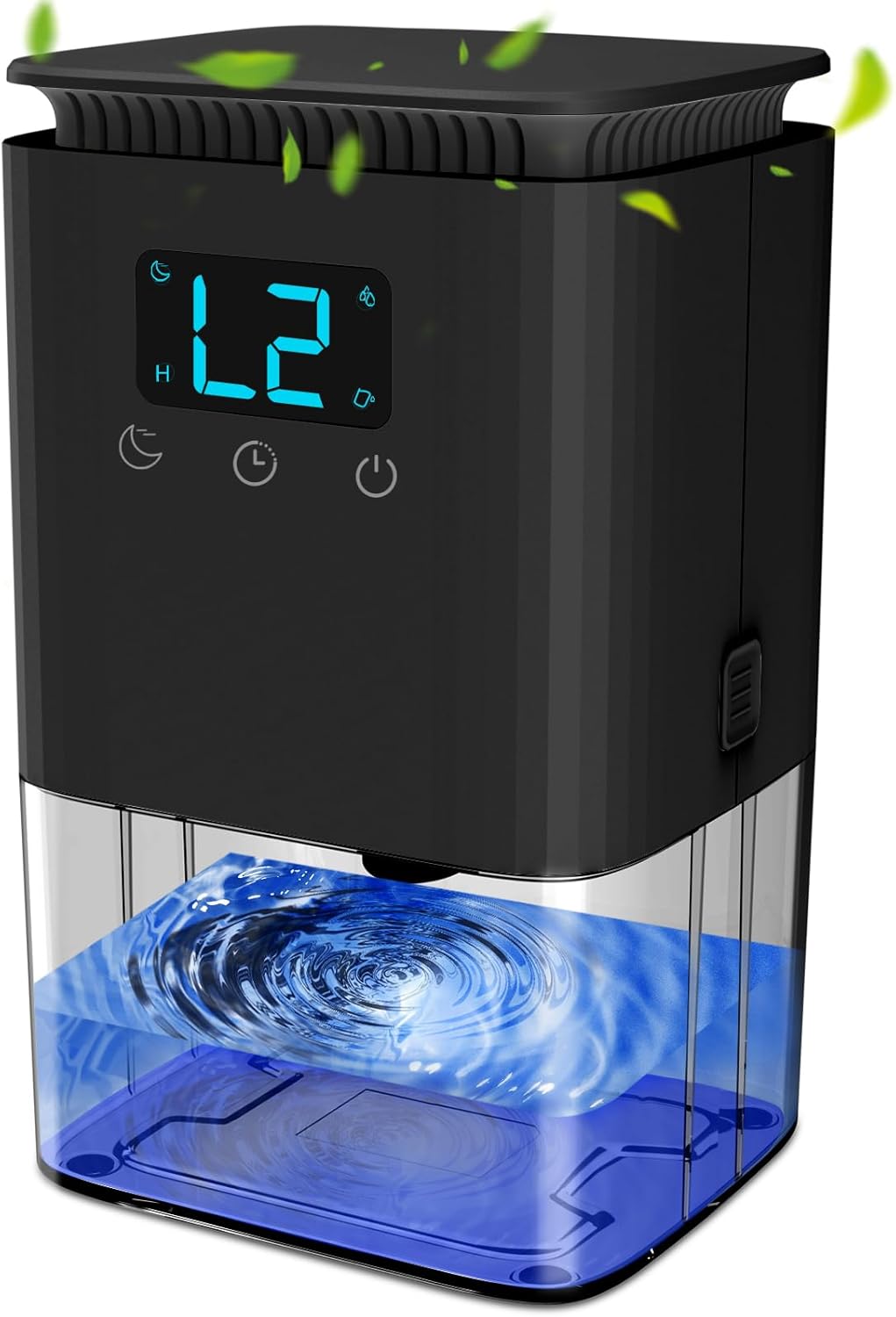 Dehumidifier, 42 OZ Dehumidifier for Home, Quiet Small Dehumidifiers for Bedroom(360 sq.ft) Bathroom Closet with Auto Shut Off, 7 Colors Light, Black