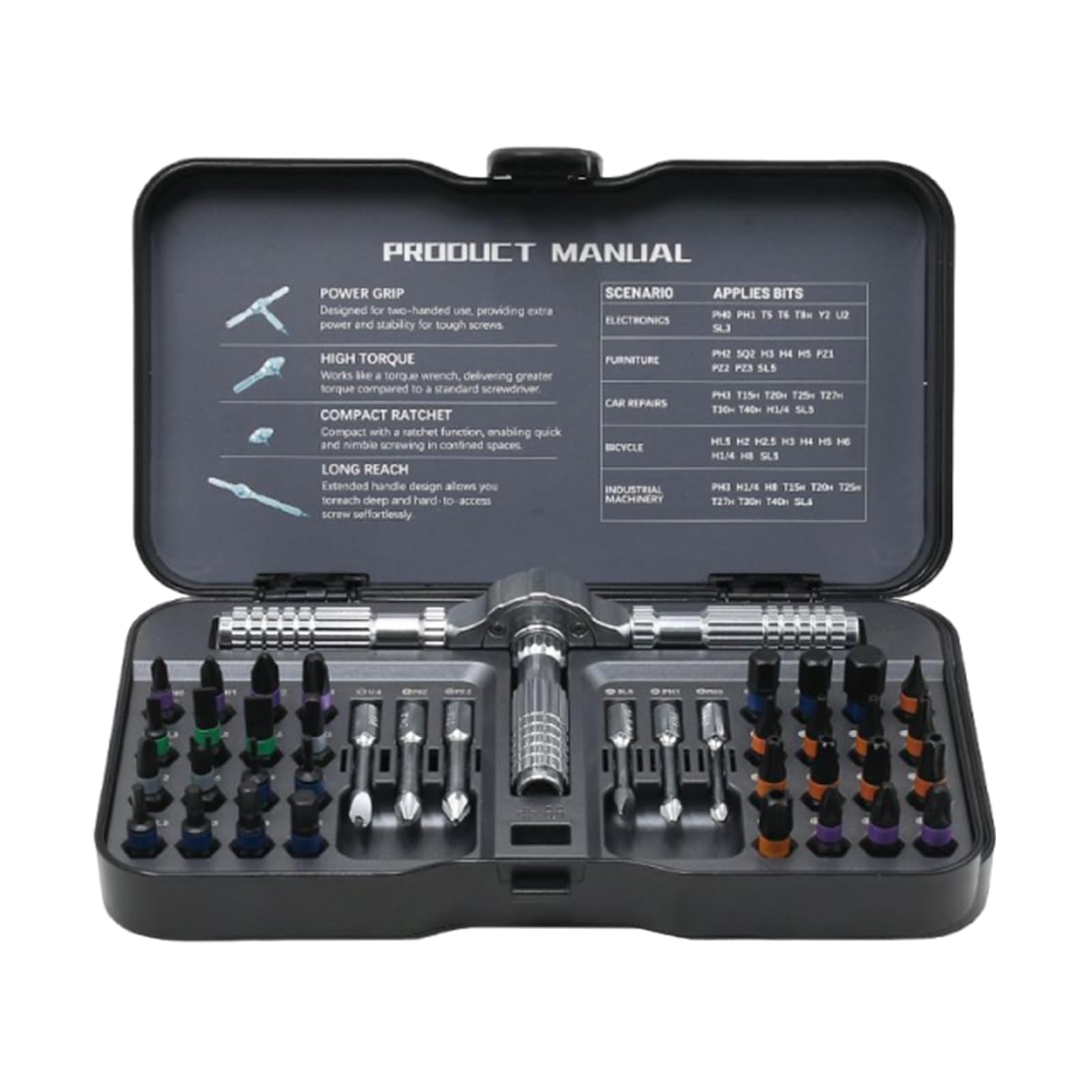 Kit de tournevis à cliquet Kit Outils Réparation Précision Acier Allié