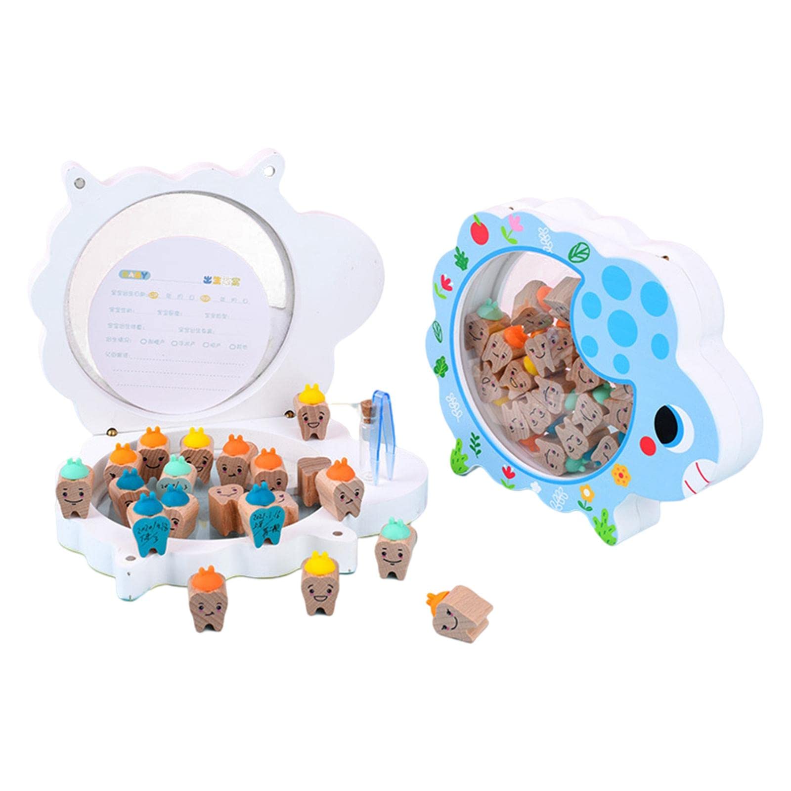 Caja de recuerdo de madera para dientes de bebé, caja de recuerdo para niños, caja de hada de dientes, decoración de guardería, almacenamiento de dientes para niños y niñas, idea de