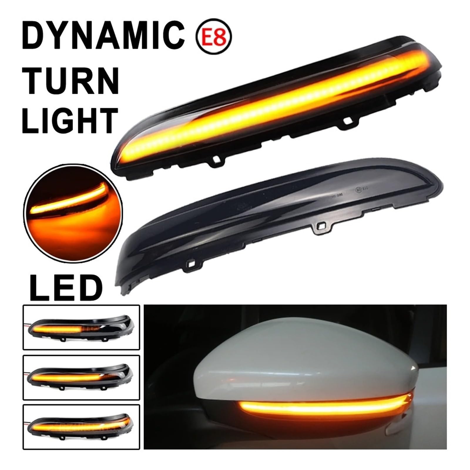 Coche Luces Intermitentes Laterales para Citroen para C3 MK3 para C4 2017 2018 2019 2020 2021 2 Luces LED Secuenciales Luz Señal Giro Dinámica Luz Intermitente Espejo Retrovisor