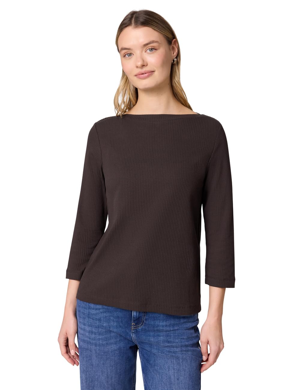 Damen Shirt in Rippstruktur