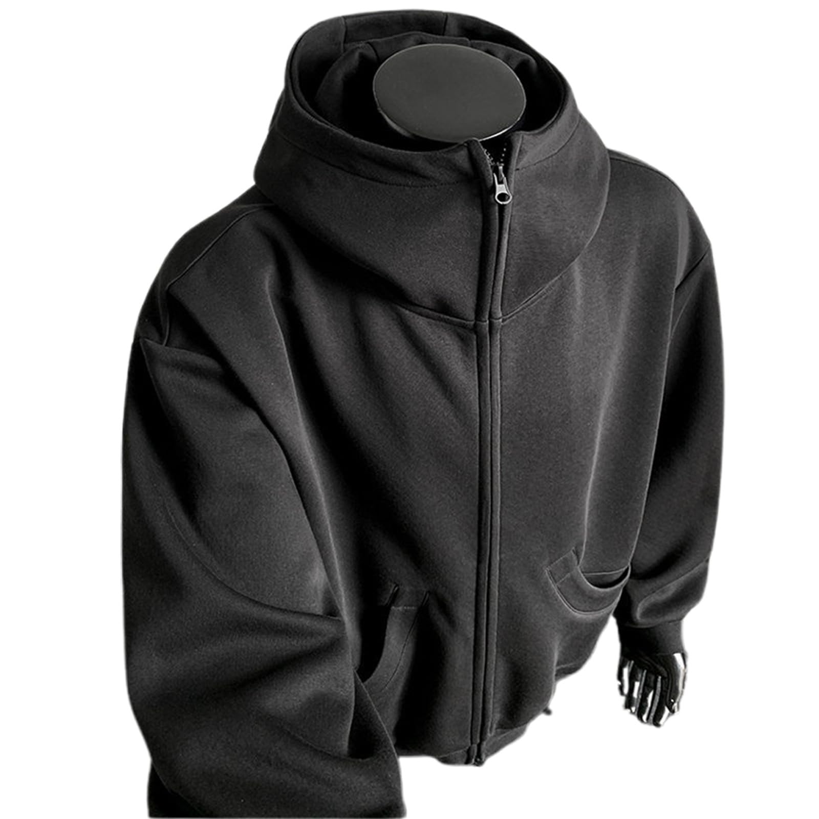 Sudadera con Capucha Hombre Hoodie Sudadera Ligera con Capucha y Cremallera para Hombre diseño Holgado Ideal para Uso Diario y Actividades al Libre