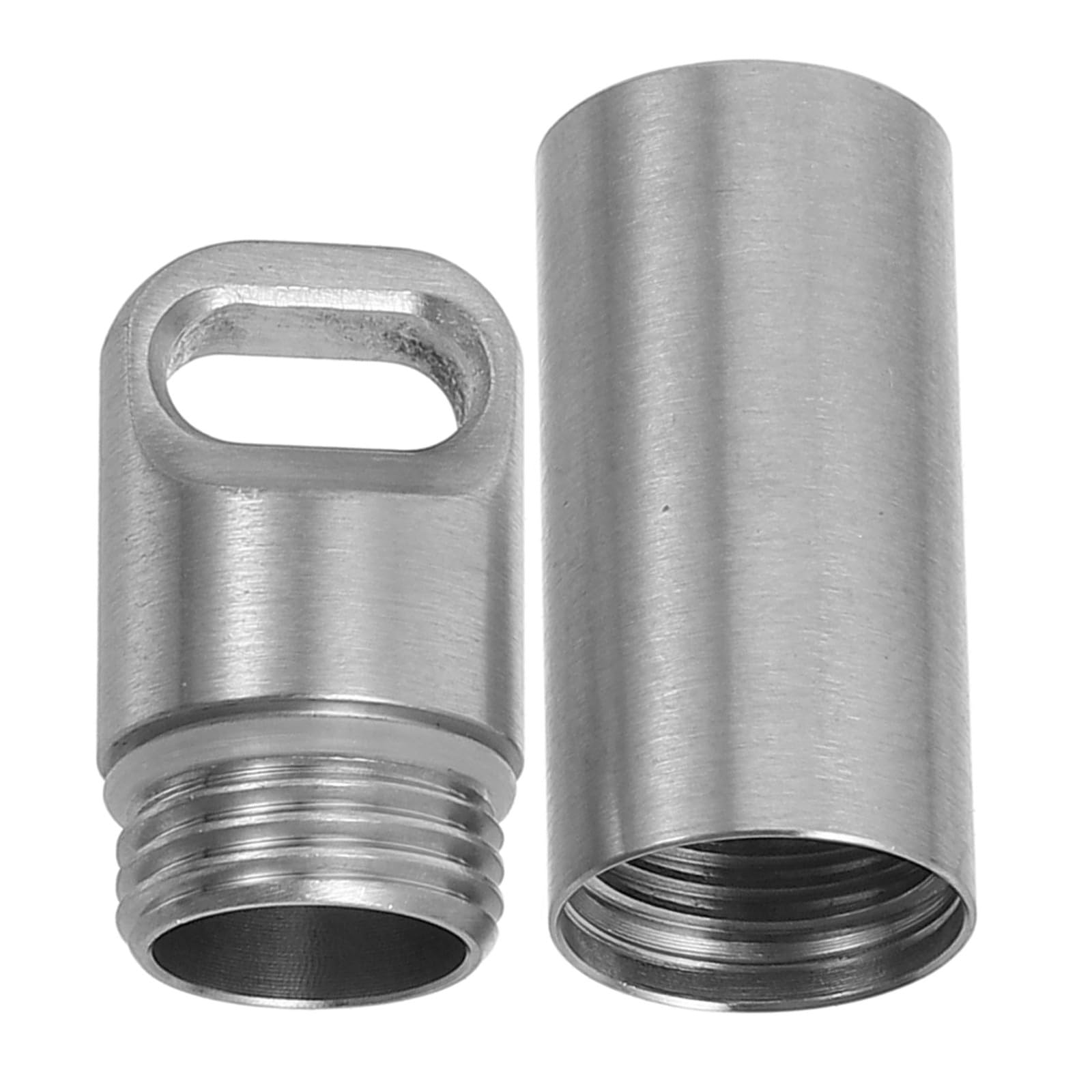 SHOWERORO Pastillero Llavero Sola Cámara de Acero Inoxidable Plata | Organizador de Pastillas para Viajes al Aire Libre y Camping, Reutilizable, Fácil de Llevar