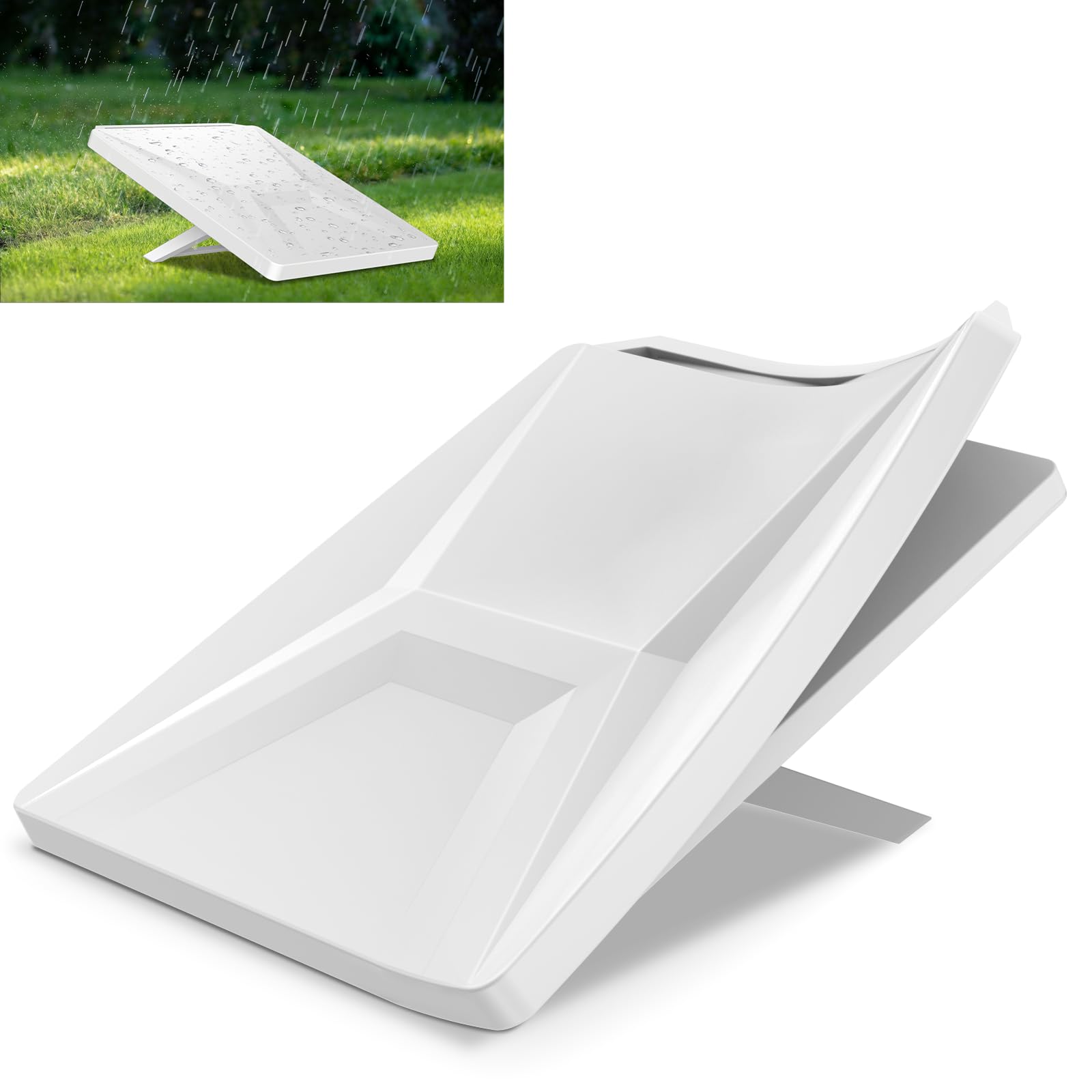 Starlink Mini Protective Cover Case, Starlink Mini Accesories, Waterproof Silicone Satellite Dish Protector Anti-Hail &amp; Shockproof, Portable for Roof RV Boat Outdoor (White)