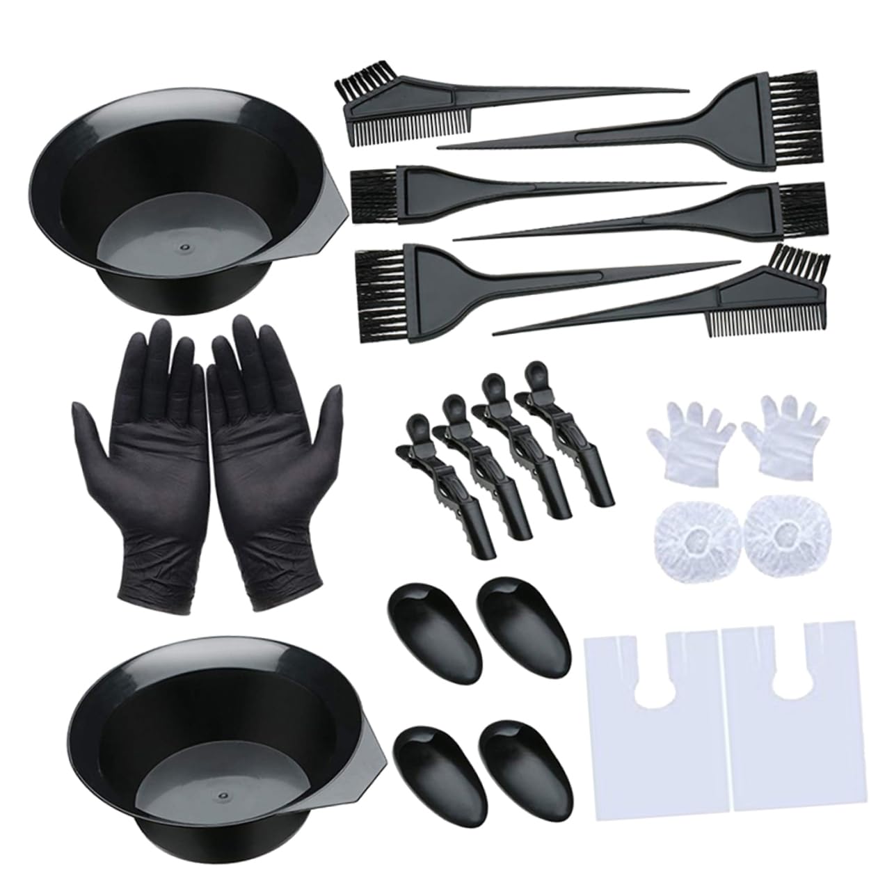 DOITOOL 2 Sätze À Stück Duschhaube Einweg Haarfarben-Kits Clip Haarfärbemittel-Set Haarfärbeset Kamm zum Färben der Haare Emulsion Suite 26-teiliges Set Haarfärbeschale einstellen