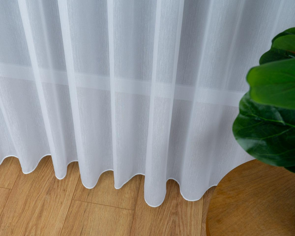 Tenda Bianca Moderna Bianca 500x280 cm (LxA) Liscia Pronta Con Fettuccia Arricciatenda Facile Cura Elegante Decorazione Finestra