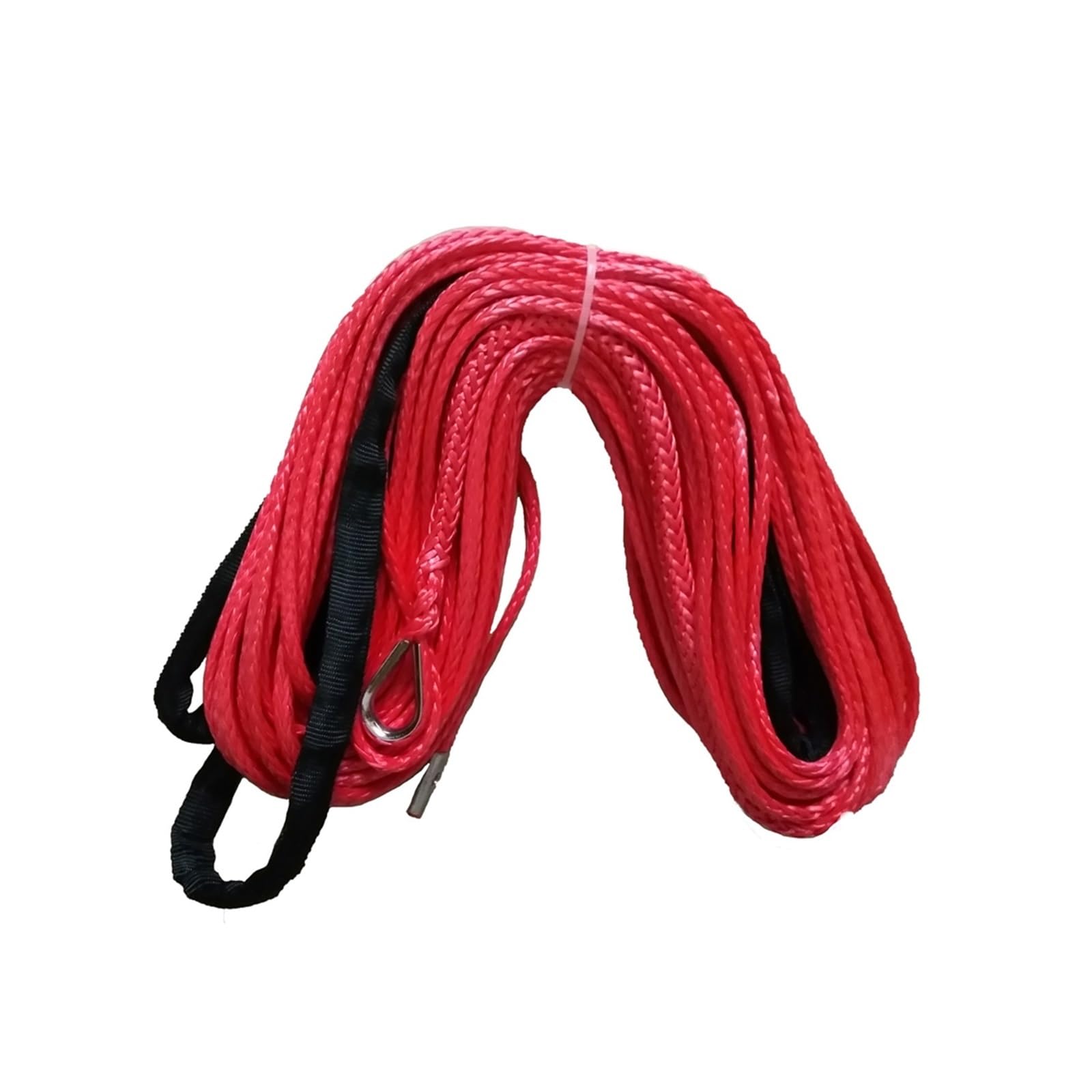 Edede Rosso Winch Rope, Winch Rope Cable 9Mm X 30M Synthetic Winch Line Cable Rope 17000 Lbs With Sheath (Atv Utv 4X4 4Wd Offroad)(Rosso)