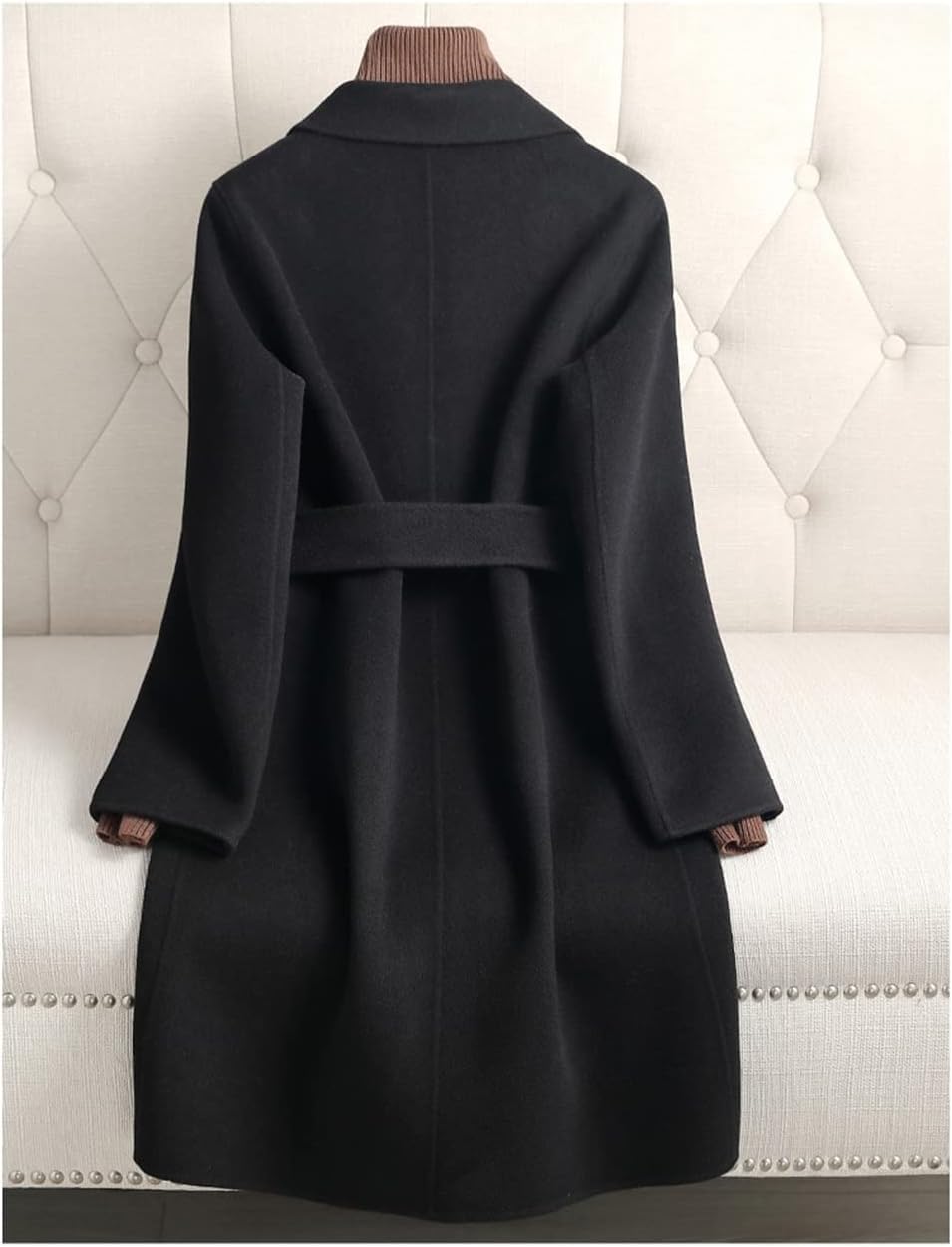 Cappotto Lungo Invernale Donna In Misto Lana E Cashmere – Doppio Petto – Taglio Slim - Foto 2