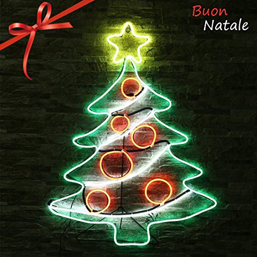 iCoco Dekoration Weihnachten Neon Lampe LED Weihnachtsbaum 69.5u00a0* 88.5u00a0* 16u00a0cm