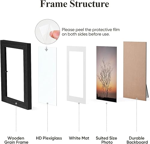 Miniatura 9 de Nacial Juego de 4 marcos de fotos de 4 x 6 pulgadas, marco de fotos blanco con plexiglás HD, marcos de fotos para pared o mesa