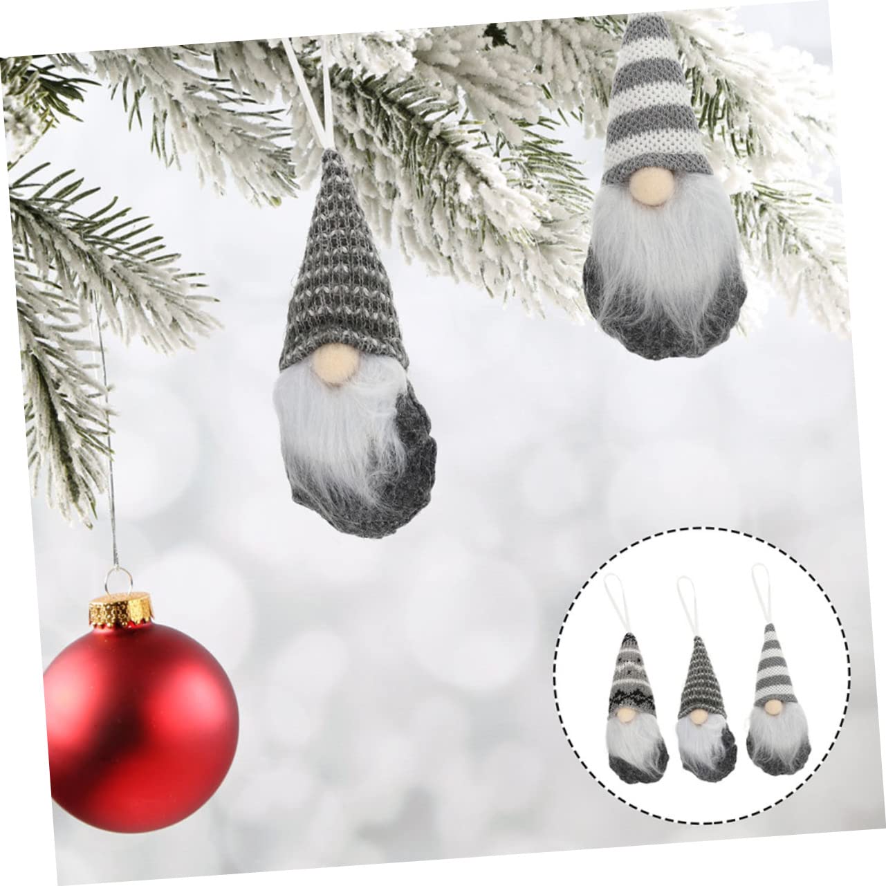 Toyvian 18stücke Niedliche Rudolph GNOME Strickdesign Dolls Für Weihnachtsbaum Dekoration Kreative Festliche Wohnaccessoires