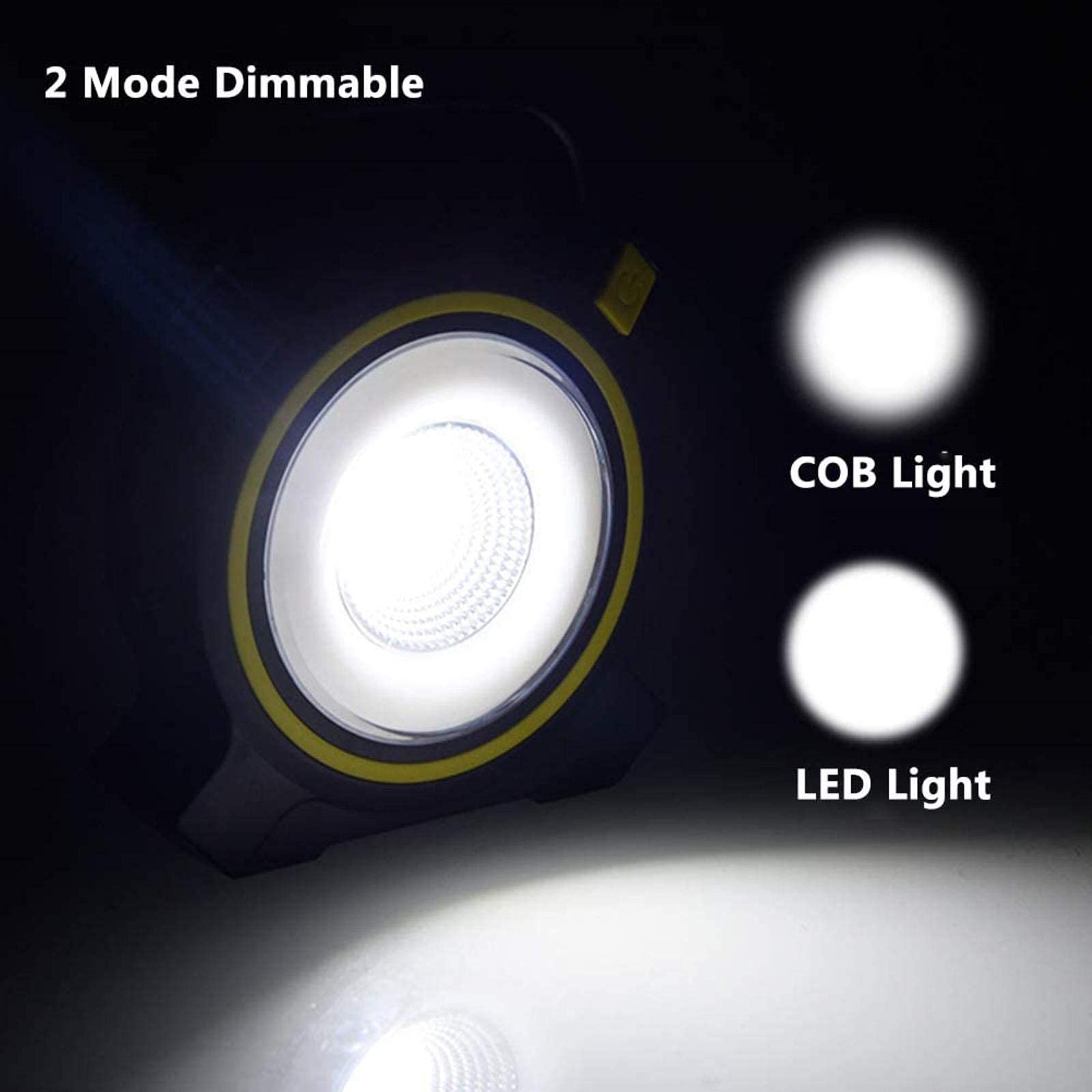 Luce da lavoro a LED ricaricabile da 30 W, proiettore portatile con 2 modalità dimmerabili, impermeabile IP65, luce esterna per campeggio, pesca, viaggi in auto, ricaricabile a energia solare