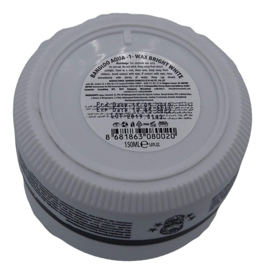 Bandido Aqua Hair Wax Nr.1-8 Matt Fiber Haarwachs Haar Styling Wachs Herren Haargel 150ml Gel Wax Haarwax Matte Look natürliches aussehen Starker Halt für jedes Styling Friseur bedarf (6x, Nr.1)