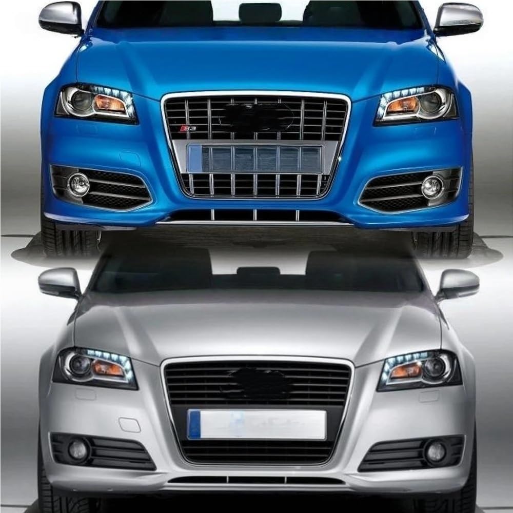 Dolny rozdzielacz dyfuzor Spoiler czarny błyszczący zestawy karoseryjne Tuning zderzak przedni Canard warga wykończenia kompatybilny dla Audi A3 8P S-Line FL 2008-2013(Carbon Look)