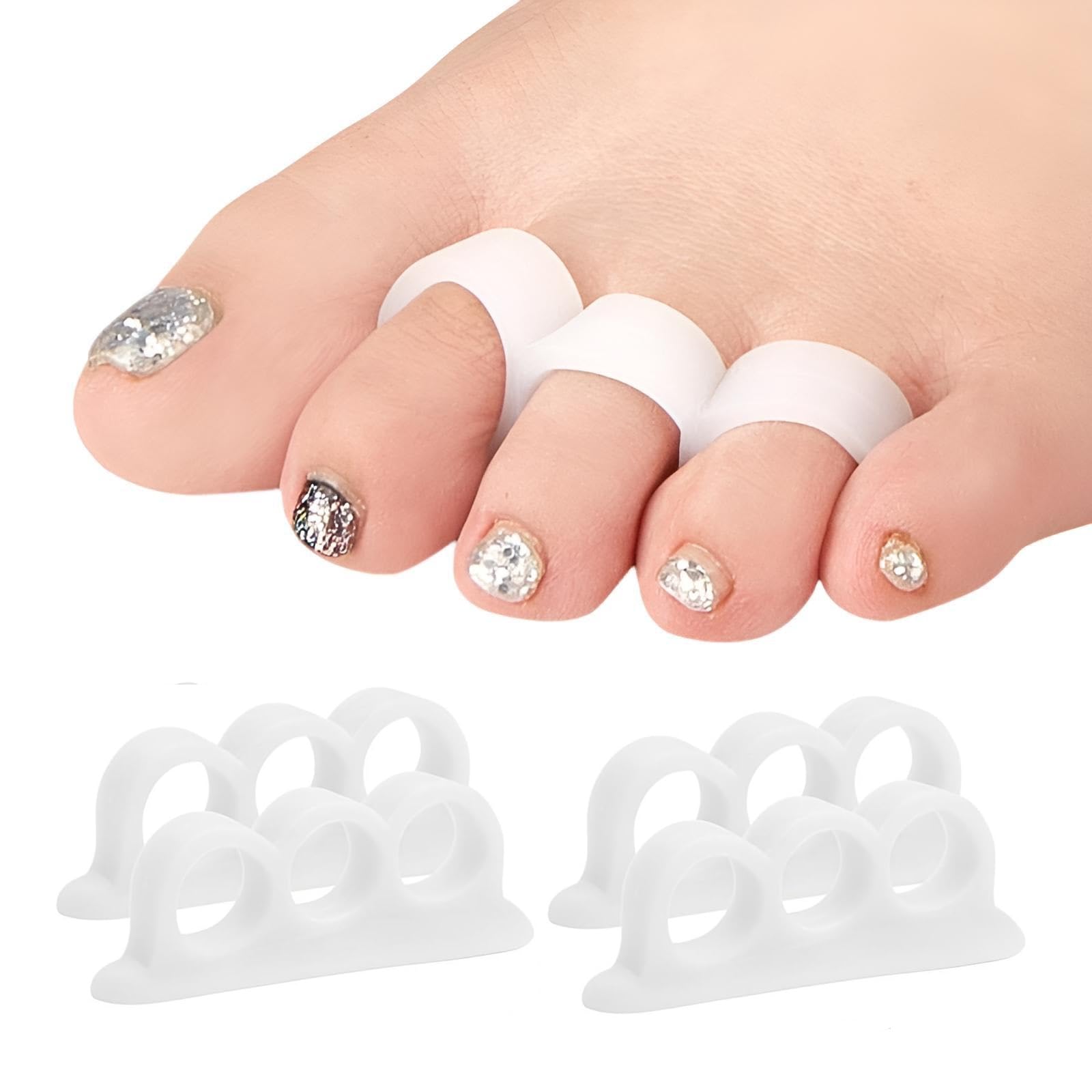 4 x silikonowe żelowe separatory palców hallux valgus ochraniacze na przednią część stopy