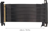 ASHATA PCIe 4.0 X16 Riser Kábel, 40cm Fekete, Rugalmas VGA Hosszabbító, 180° GPU Grafikus Kártya Adapter, RTX 4000 és RX 7000 Sorozattal Kom 6