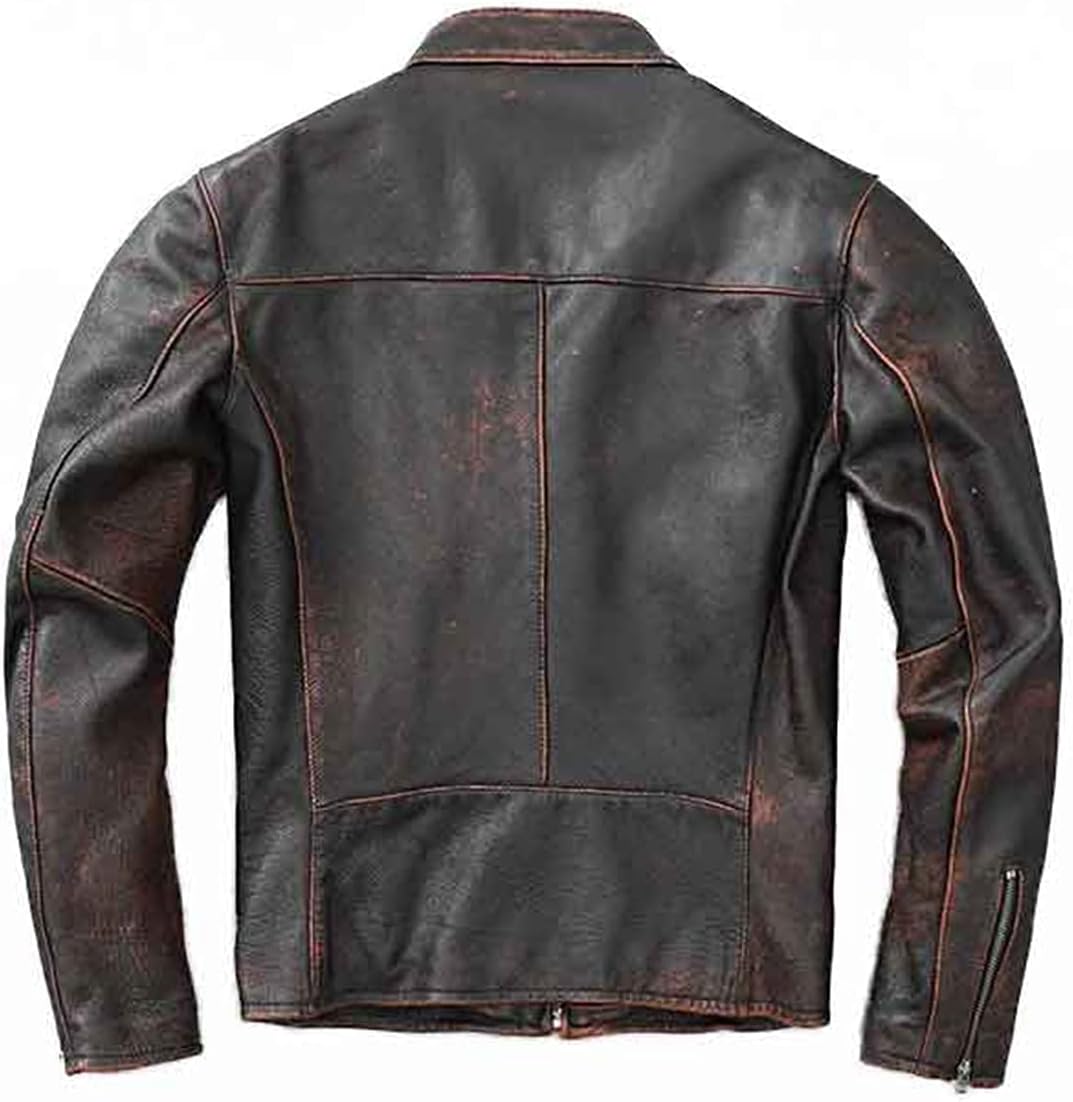جاكيت لراكبي الدراجات النارية للرجال من الجلد الطبيعي من شوب ا... - view 2