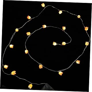 NUOBESTY Luces de cadena de tulipán floral red eléctrica guirnaldas flores florecer decoración tulipanes luz de tulipán lámpara de flor de tulipán luces decorativas alambre de cobre rosa