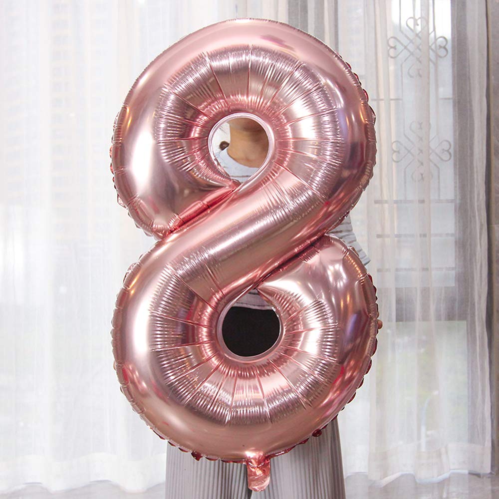 Palloncini 80° compleanno donna decorazione oro rosa set, Happy 80th Birthday ghirlande, decorazione torta