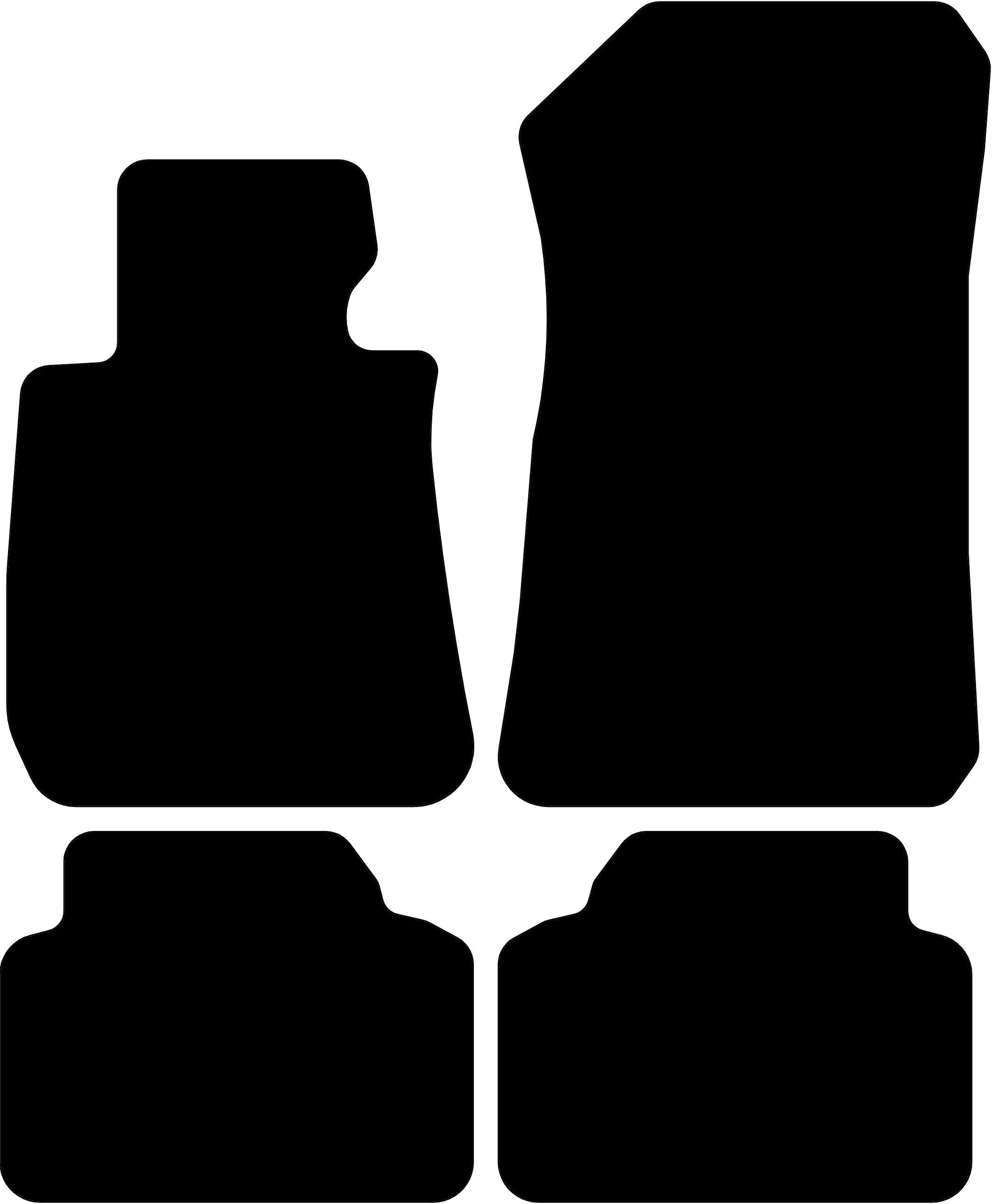 Kovvar Fußmatten passend für BMW 3er E90/E91 2005-2012 Passend zur Ausführung: Limousine/Touring xDrive | Befestigungssystem: Klettverschluss | Variation 1 | Qualität: Basic