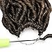 FQNing 18inch 6packs Goddess Faux Locs Crochet Hair Bohemian Locs Soft Wavy Curly Ends Synthetic hair extensions #1B/27