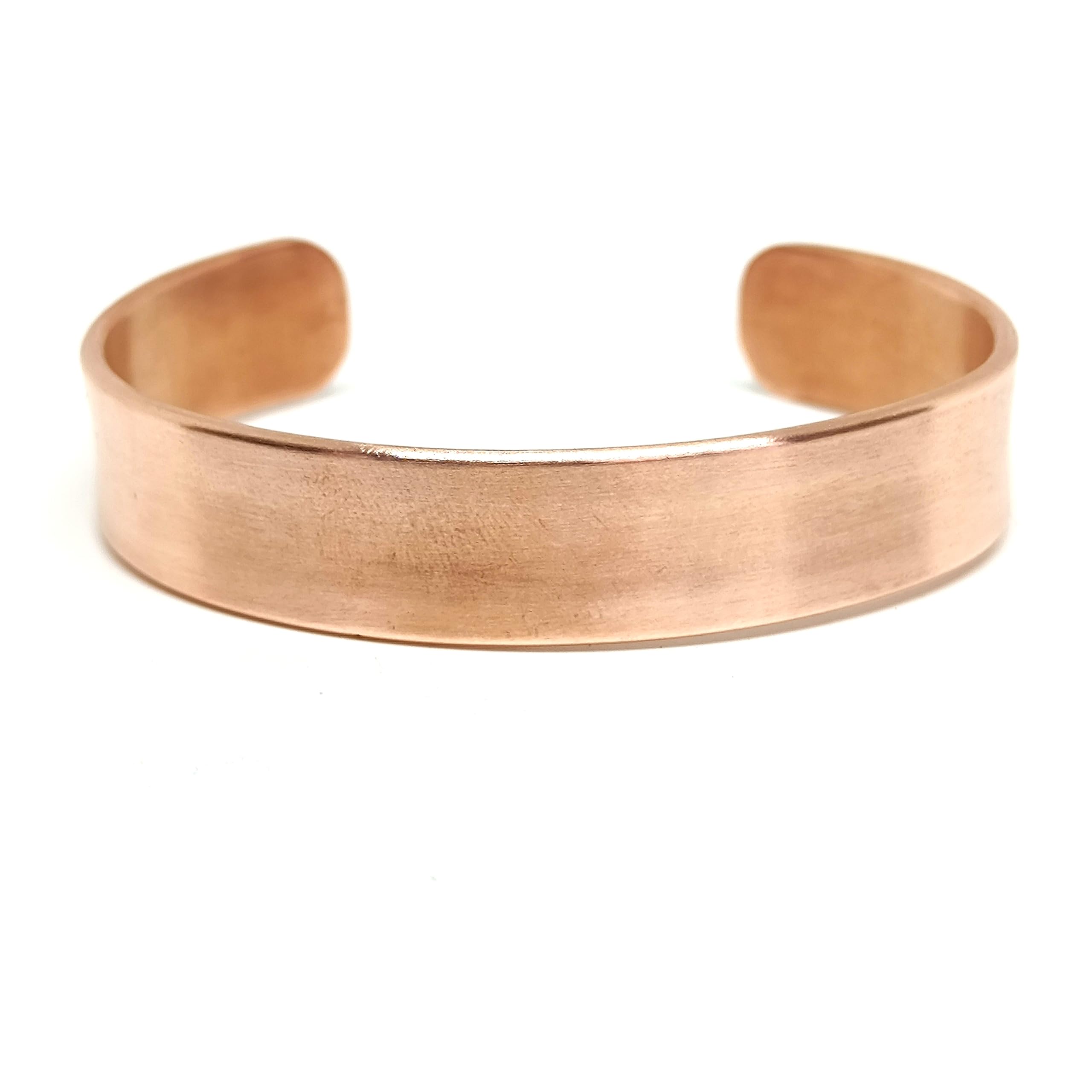 Handmade Pulsera de Cobre Hecha a Mano, 100% Cobre Puro, Joyería para Hombre, Brazalete de 14 mm, Regalo de Septimo Aniversario