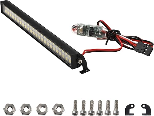 Miniatura 2 de HIRCQOO Barra de luz RC para techo, lámpara LED de carrocería, doble luz de techo compatible con Traxxas Slash Rustler Trx4 Axial SCX10 Tamiya