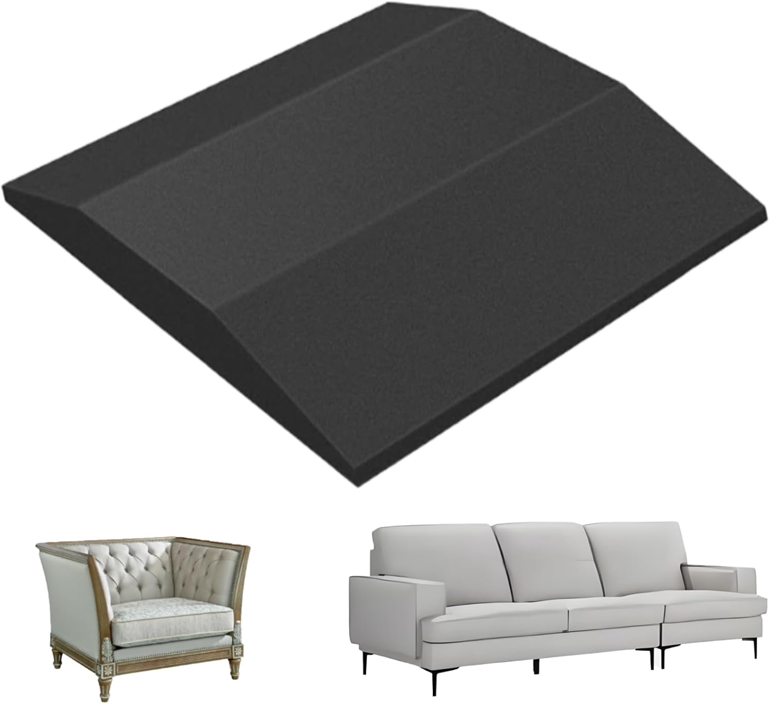 1 PCS Couch Cushion Support, 20" x 20" Black Couch Supports for Sagging Cushions, High-Density Foam for Support and Repairing Sagging Furniture Seat Cushions 1PCS