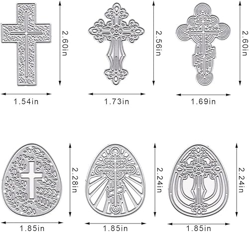 Miniatura 2 de ABTOLS Troqueles de corte de huevos de Pascua para hacer tarjetas, troqueles cruzados, huevos de flores, troqueles cruzados, plantilla de estampado