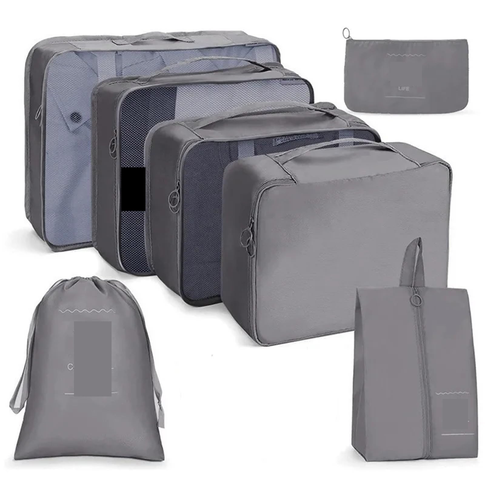 Packing Cubes for Suitcase 7PCS Travel Storage Bag Set Luggage Underwear Clothes Organiser(Grey)