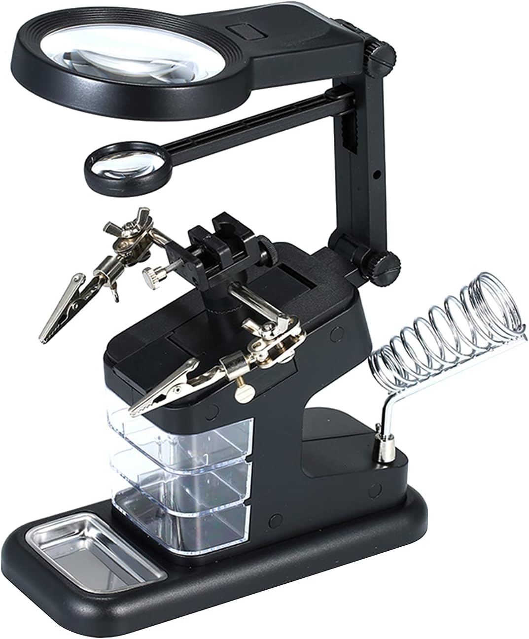 Multi-Functional Welding Magnifier 3X/4.5X/25X LED Light Desktop Magnifier USB Port Soldering Stand Repair Tool Magnifier