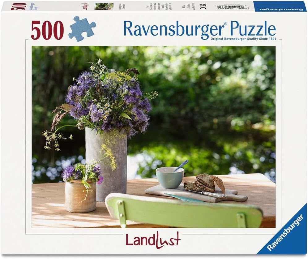 Ravensburger 500 Piece Adult Jigsaw Puzzle - Floral Greetings on Garden Table