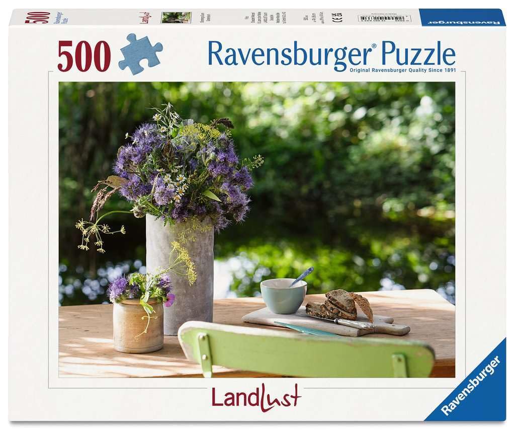 Ravensburger Adult Puzzle 500 Pieces - Flower Greeting on the Garden Table