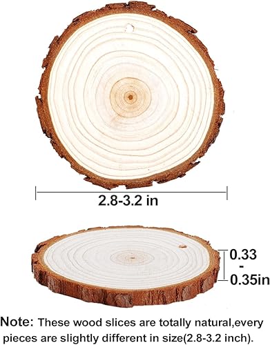 Miniatura 10 de wohohoho 10 piezas de rebanadas grandes de madera natural de 9 a 10 pulgadas para centros de mesa, círculos de madera sin terminar con corteza para