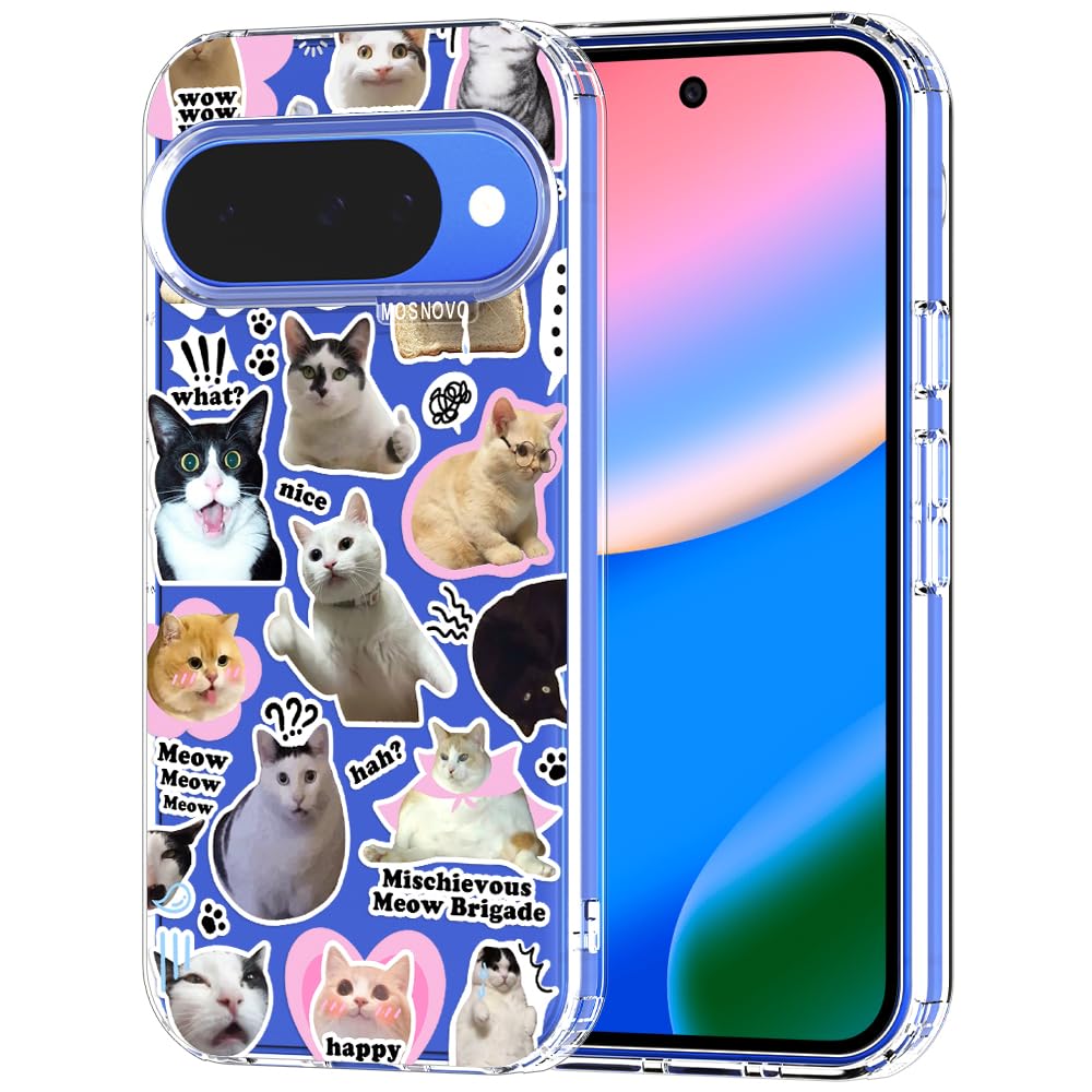 MOSNOVO Case for Google Pixel 9 & Pixel 9 Pro, [Buffertech 6.6ft Military-Grade Drop Protection] [Anti Peel Off Tech] Clear TPU Bumper Phone Case Cover Design - Great Wave — view 22