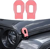 Vista 8 de RT-TCZ Cubierta de pestillo de capó, soportes exteriores de bloqueo de capó, accesorios de decoración de ABS para Jeep Wrangler JL JLU y Gladiator