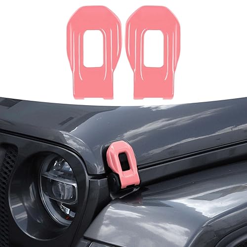 Miniatura 8 de RT-TCZ Cubierta de pestillo de capó, soportes exteriores de bloqueo de capó, accesorios de decoración de ABS para Jeep Wrangler JL JLU y Gladiator