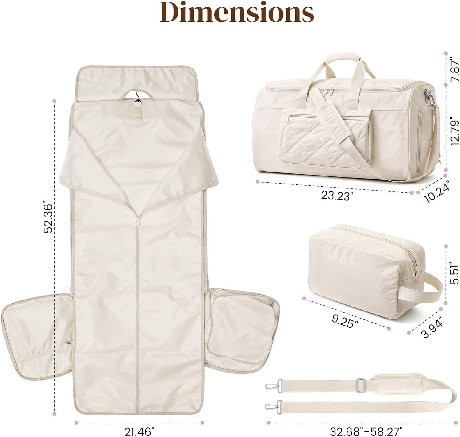 S-ZONE Garment Duffle Bags for Travel Carry on Convertible 2 in 1 Suit Bags Hanging Suitcase with Toiletry Bag 50L - Image 7