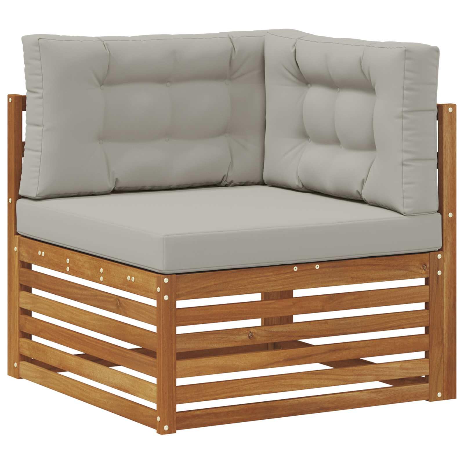 Gartengarnitur 11-teilig aus massivem Akazienholz wetterfestes Design für Terrasse Balkon und Garten, inklusive Tisch, Sofas, Stühlen und Kissen