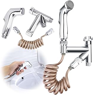 Bidet Toilet Spray Set, Handheld Bidet Attachment for Toilet, Portable Jet Spray for Toilet Seat, Hand Held Self Cleaning Muslim Shower, Tank Flush Kit Spray Gun Hose for Baby Female Pet Wash