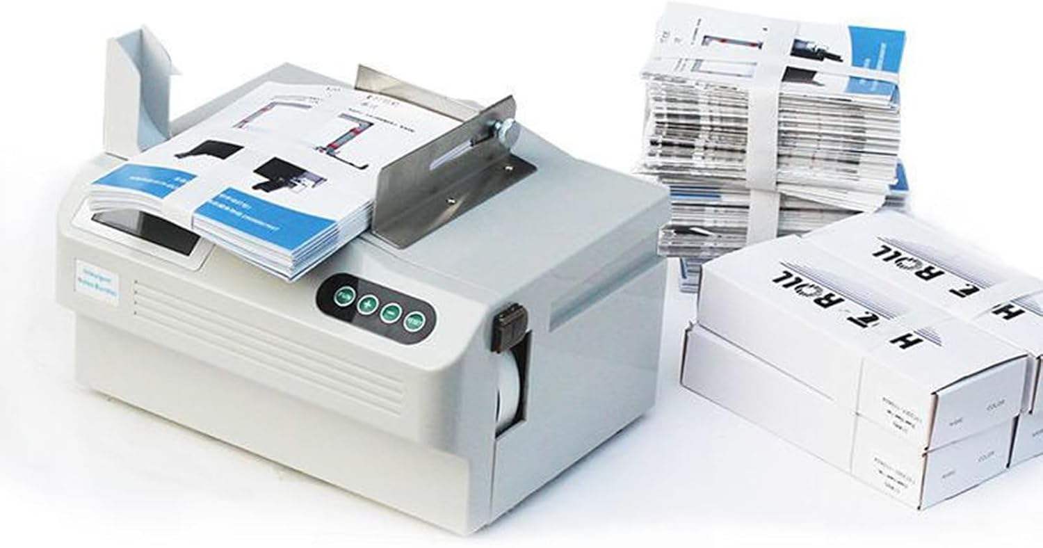 Automatic Money Bundle Machine,Multifunctional Paper Strapping Machine,Small Paper Strapping Band Machine with Counting Function for Albums, Medicine Boxes, Food, Cards, etc