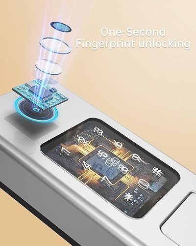 Miniatura 2 de Cerradura inteligente, entrada sin llave HEANTLE con huella digital, cerradura de puerta biométrica digital Bluetooth con teclados, cerraduras