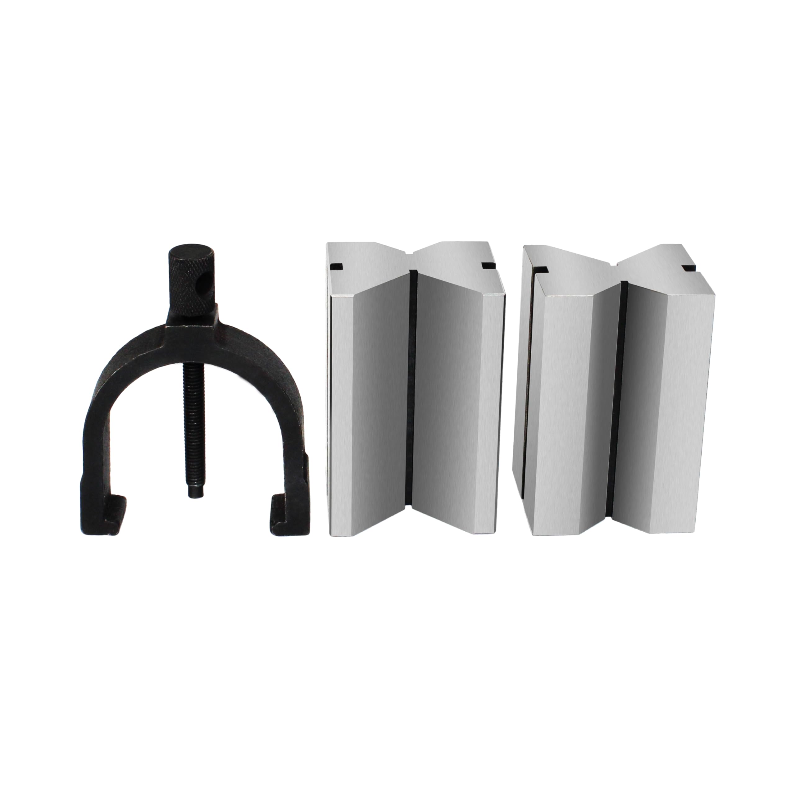 HFS (R) 4 X 2-1/4 X 2-5/8 Inch Cast Iron V Block Set- Machined Square