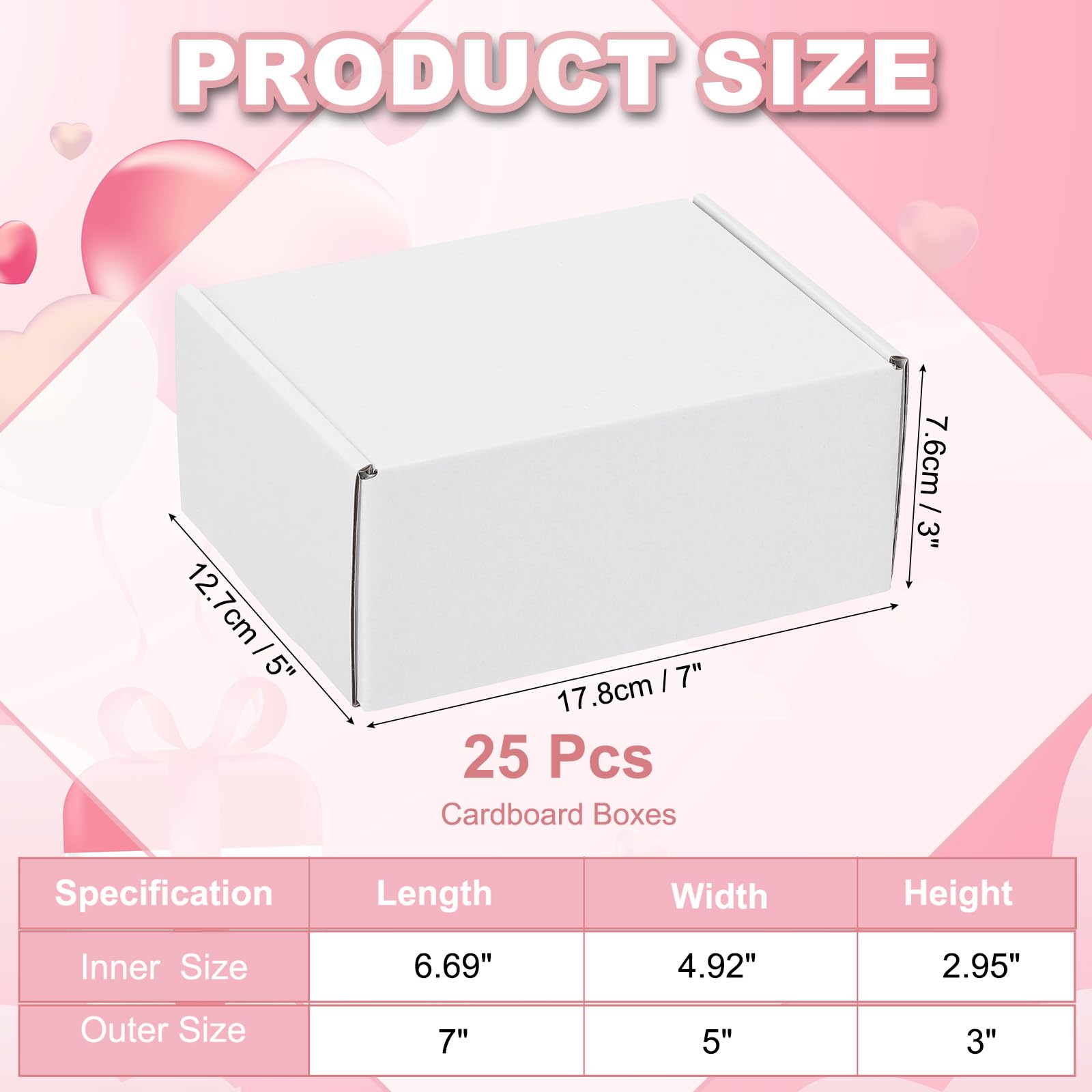 PATIKIL Scatole Di Cartone Spedizioni 7x5x3 Per Piccole Imprese 25Pz Scatole Regalo In Cartone Ondulato Per Spedizioni Traslochi Lavori Manuali Sorpresse natalizie Prodotti Da.