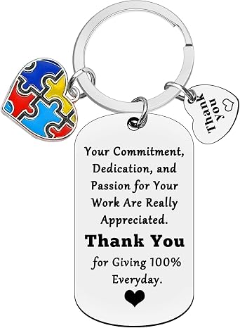 Xiahuyu Autism Awareness Gifts Keychain Autism Teacher Appreciation Gifts Special Education Teacher Gift Christmas Birthday Leaving Retirement Thank You Gift for ABA Therapist SPED Teachers