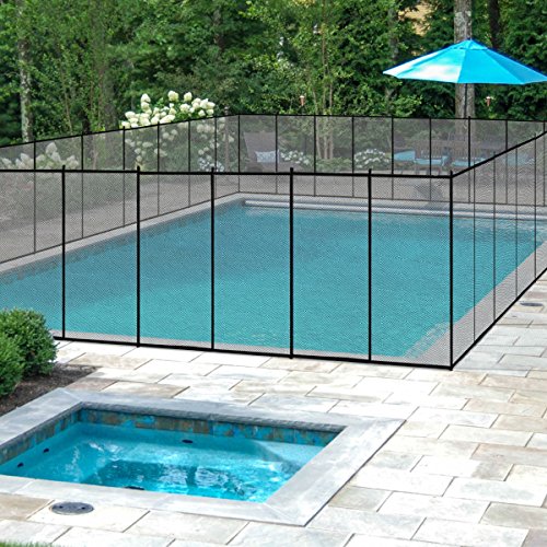 Giantex Pool Fence for In-Ground Easy DIY Installation Pool Barrier Safety Mesh Fence 4FootX48Foot Swimming Pool Fence, Black