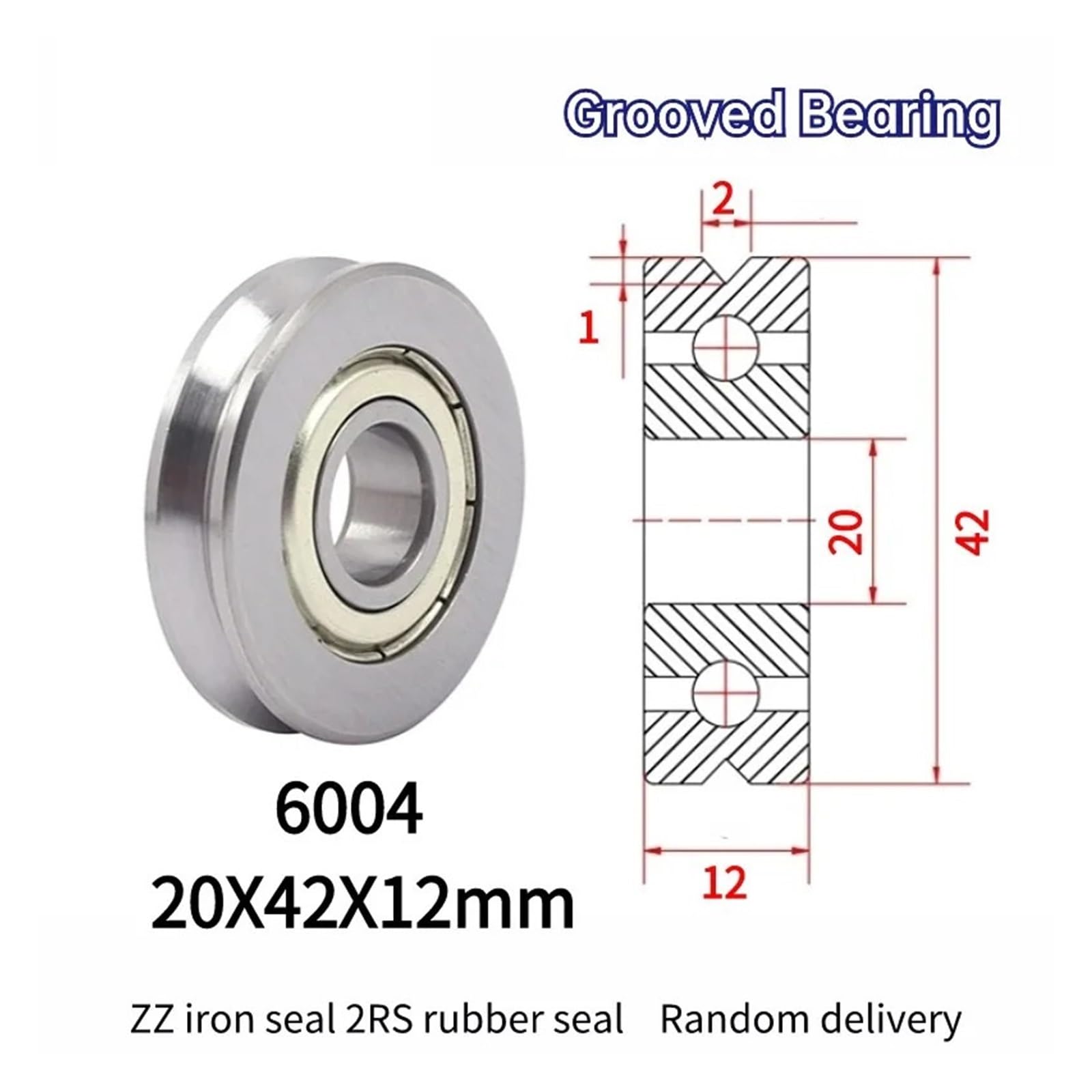 10 sztuk prostownikowe koło mieszające nad linią łożyska rowkowego V6004 20 x 42 x 12 mm koło pasowe typu V (V6004-2-1)