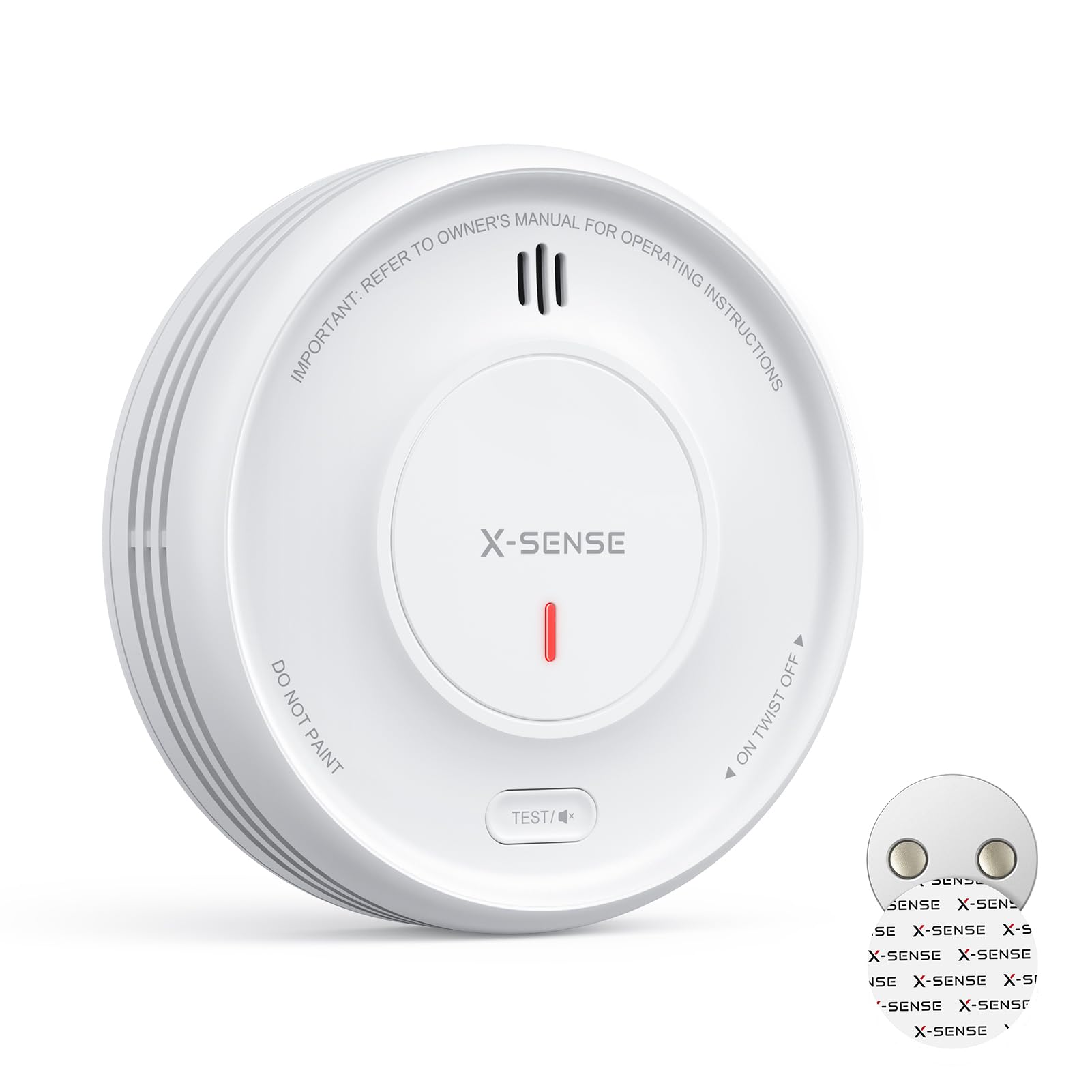 X-Sense Smart Smoke Alarm for Home with Magnetic Mount, Wireless Interlinked Fire Alarm, 10-Year Life Product and Replaceable Battery, App Function, Requires SBS50 Base Station, XS0D-MR, 1-Pack