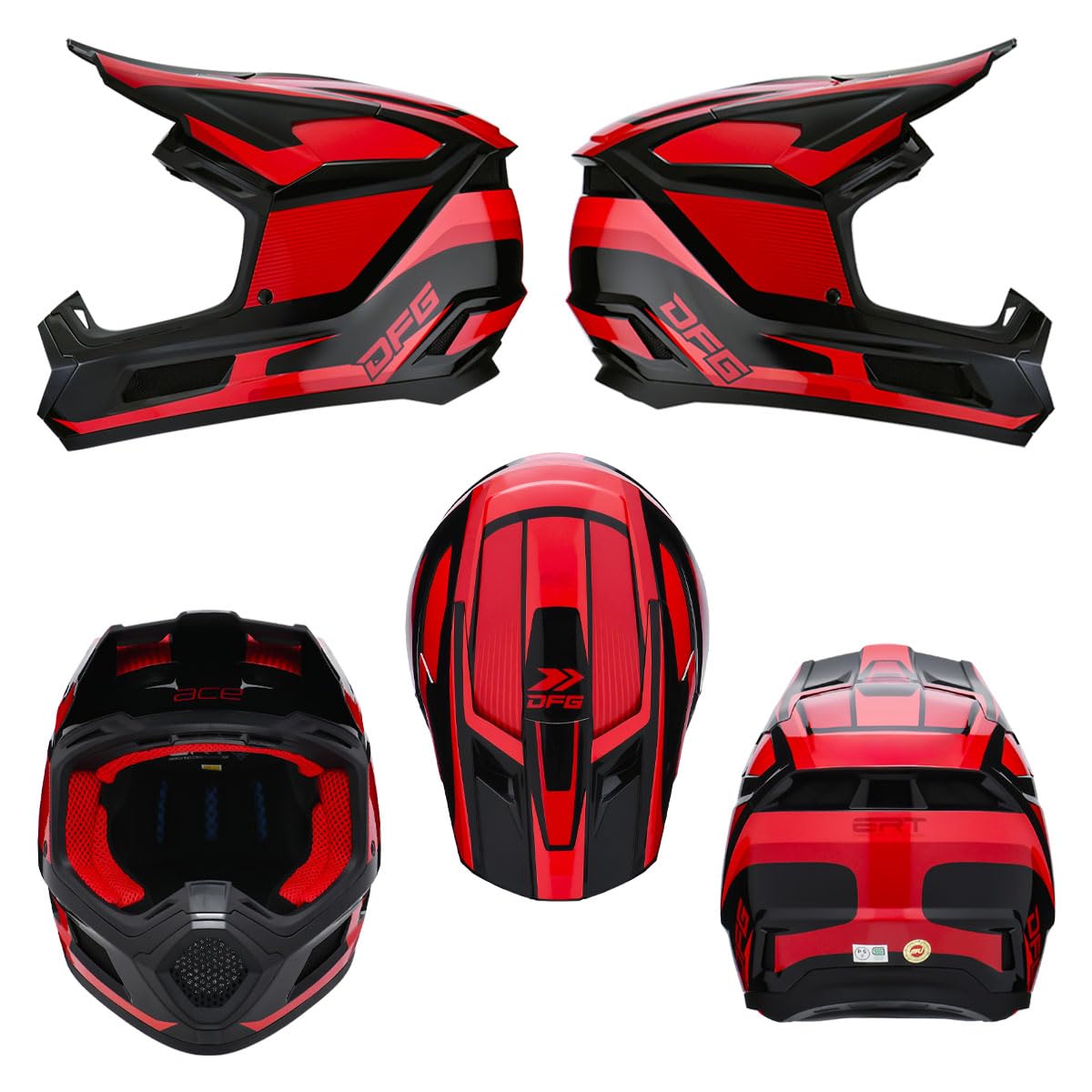 モトクロスヘルメット　DFG DFG エースヘルメット マットブラック| Dirtbikeplus (ダート