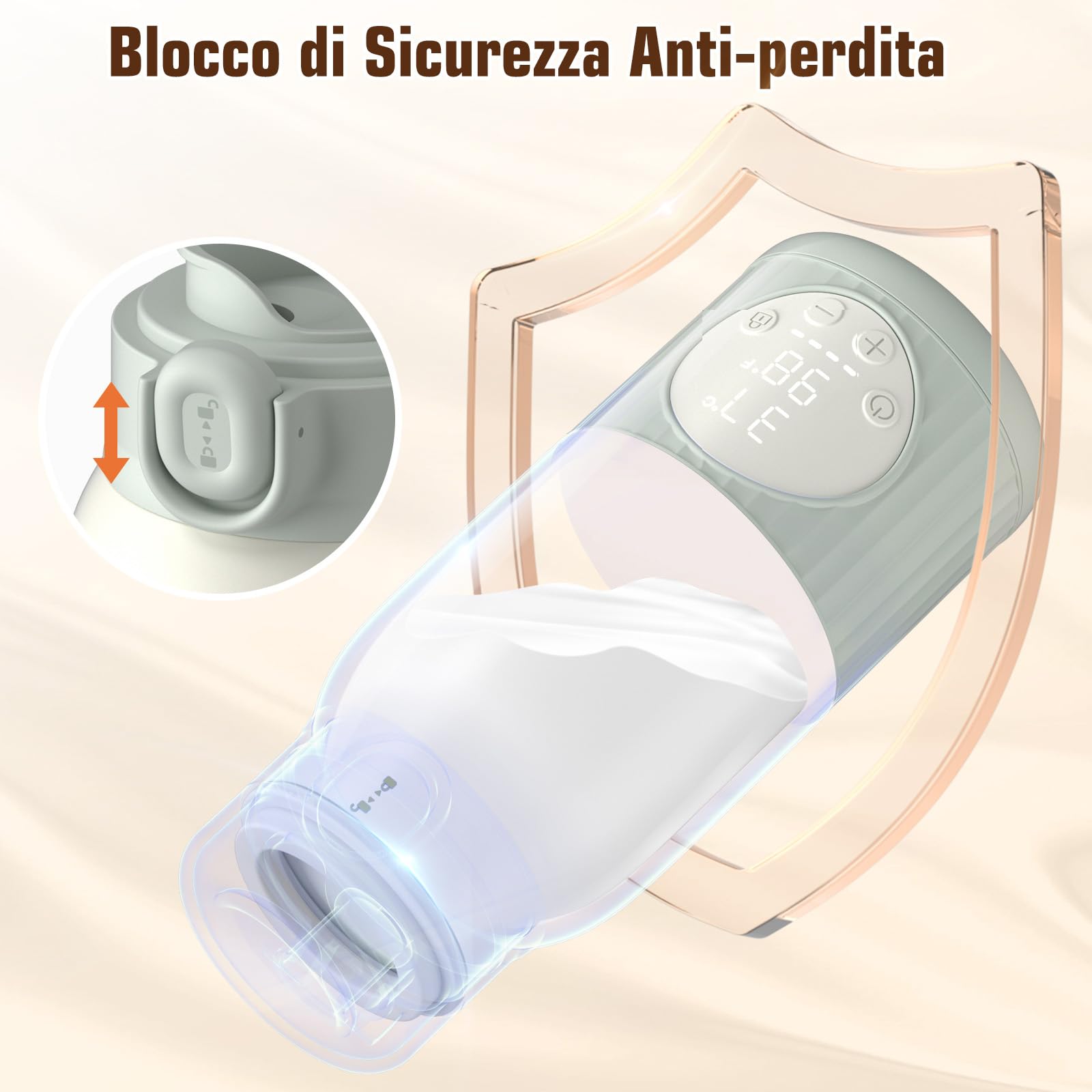 UKEXE Scaldabiberon Portatile per Latte Materno, Formula o Acqua - Capacità 385 ml - 100W Riscaldamento Rapido e Controllo Preciso della Temperatura - Scaldalatte per Neonati Ideale per Viaggi